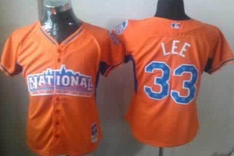 Philadelphia Phillies #33 Cliff Lee 2013 All-Star Orange Womens Jersey 