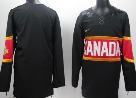 2014 Olympics Canada Blank Black Jersey 