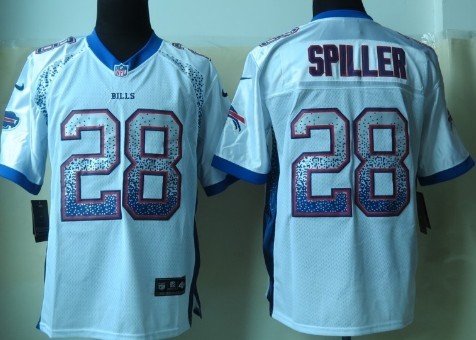 Nike Buffalo Bills #28 C.J. Spiller Drift Fashion White Elite Jersey 