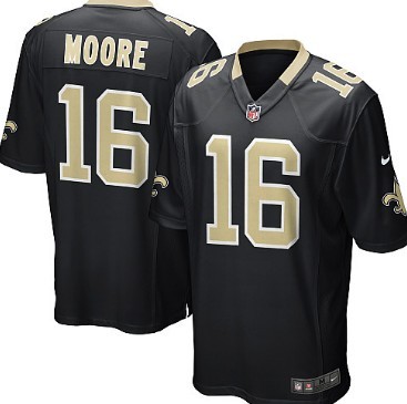 Nike New Orleans Saints #16 Lance Moore Black Game Jersey 