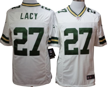 Nike Green Bay Packers #27 Eddie Lacy White Game Jersey 