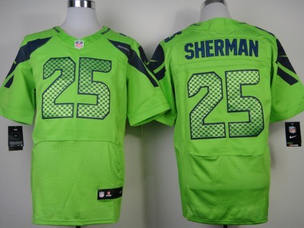 Nike Seattle Seahawks #25 Richard Sherman Green Elite Jersey 