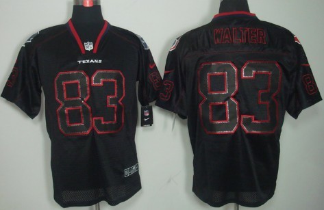 Nike Houston Texans #83 Kevin Walter Lights Out Black Elite Jersey 