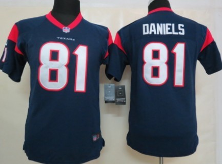 Nike Houston Texans #81 Owen Daniels Blue Game Kids Jersey 