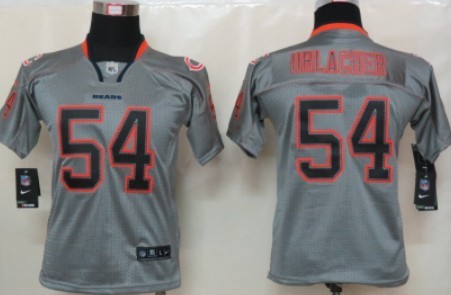 Nike Chicago Bears #54 Brian Urlacher Lights Out Gray Kids Jersey 