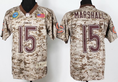 Nike Chicago Bears #15 Brandon Marshall 2013 USMC Camo Elite Jersey