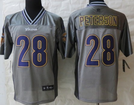 Nike Minnesota Vikings #28 Adrian Peterson 2013 Gray Vapor Elite Jersey