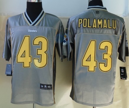 Nike Pittsburgh Steelers #43 Troy Polamalu 2013 Gray Vapor Elite Jersey