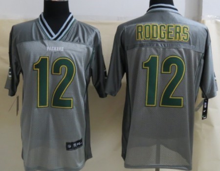 Nike Green Bay Packers #12 Aaron Rodgers 2013 Gray Vapor Elite Jersey