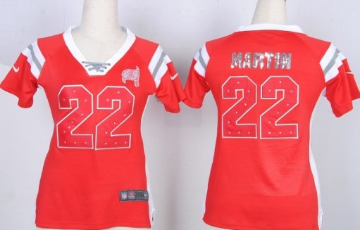 Nike Tampa Bay Buccaneers #22 Doug Martin Drilling Sequins Red Womens Jersey