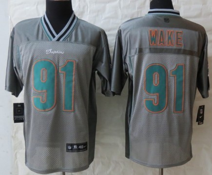 Nike Miami Dolphins #91 Cameron Wake 2013 Gray Vapor Elite Jersey