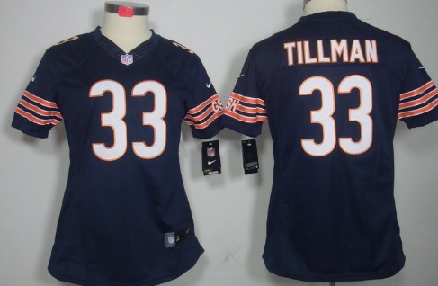 Nike Chicago Bears #33 Charles Tillman Blue Limited Womens Jersey 