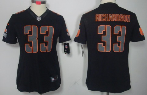 Nike Cleveland Browns #33 Trent Richardson Black Impact Limited Womens Jersey 