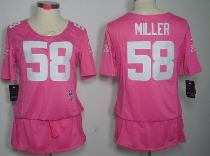 Nike Denver Broncos #58 Von Miller Breast Cancer Awareness Pink Womens Jersey 