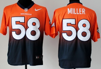 Nike Denver Broncos #58 Von Miller Orange/Blue Fadeaway Elite Jersey 