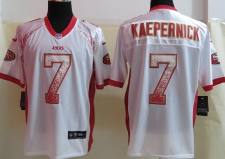 Nike San Francisco 49ers #7 Colin Kaepernick Drift Fashion White Elite Jersey 