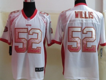 Nike San Francisco 49ers #52 Patrick Willis Drift Fashion White Elite Jersey 