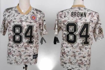 Nike Pittsburgh Steelers #84 Antonio Brown 2013 USMC Camo Elite Jersey 