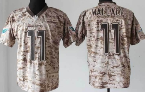 Nike Miami Dolphins #11 Mike Wallace 2013 USMC Camo Elite Jersey