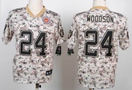 Nike Oakland Raiders #24 Charles Woodson 2013 USMC Camo Elite Jersey