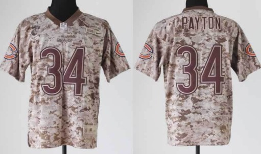 Nike Chicago Bears #34 Walter Payton 2013 USMC Camo Elite Jersey