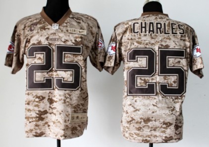 Nike Kansas City Chiefs #25 Jamaal Charles 2013 USMC Camo Elite Jersey