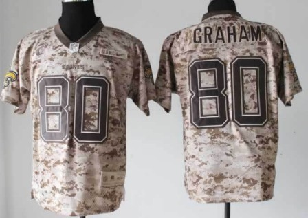 Nike New Orleans Saints #80 Jimmy Graham 2013 USMC Camo Elite Jersey