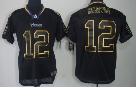 Nike Minnesota Vikings #12 Percy Harvin Lights Out Black Elite Jersey 