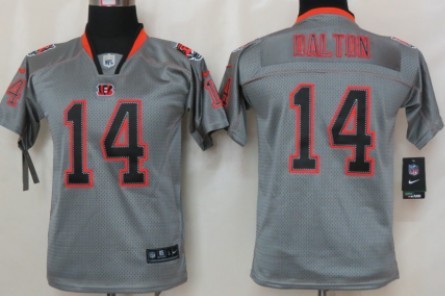 Nike Cincinnati Bengals #14 Andy Dalton Lights Out Gray Kids Jersey 