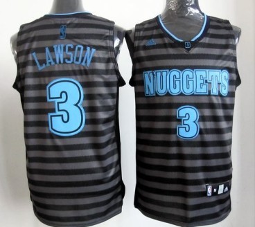 Denver Nuggets #3 Ty Lawson Gray With Black Pinstripe Jersey