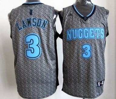 Denver Nuggets #3 Ty Lawson Gray Static Fashion Jersey 