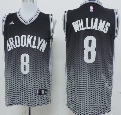 Brooklyn Nets #8 Deron Williams Black/White Resonate Fashion Jersey