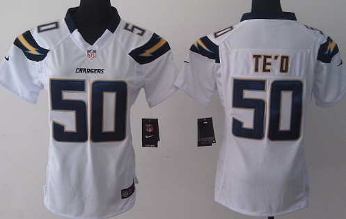 Nike San Diego Chargers #50 Manti Te'o 2013 White Game Womens Jersey 