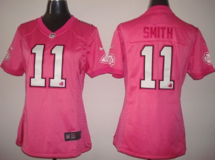 Nike Kansas City Chiefs #11 Alex Smith Pink Love Womens Jersey