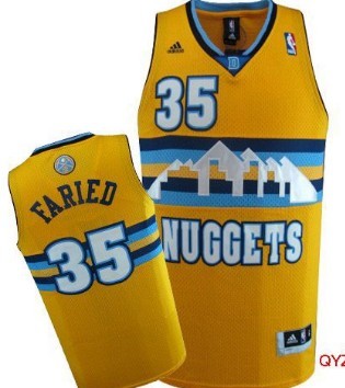 Denver Nuggets #35 Kenneth Faried Yellow Swingman Jersey 