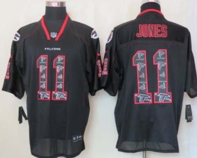 Nike Atlanta Falcons #11 Julio Jones Lights Out Black Ornamented Elite Jersey 