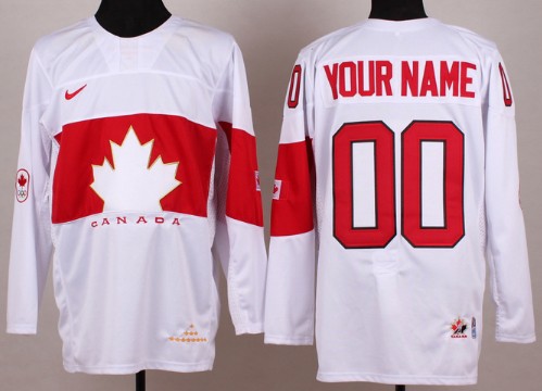 2014 Olympics Canada Mens Customized White Jersey