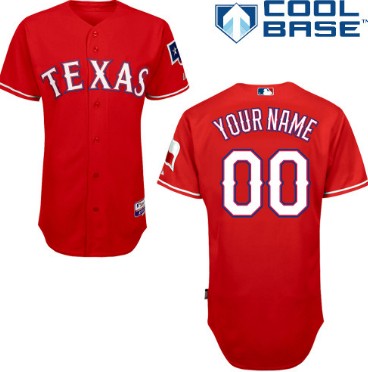 Men's Texas Rangers Customized 2014 Red Jersey 