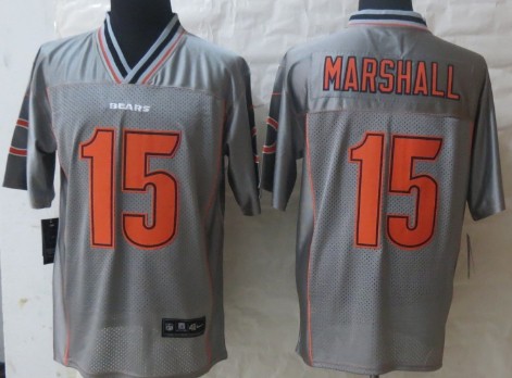 Nike Chicago Bears #15 Brandon Marshall 2013 Gray Vapor Elite Jersey