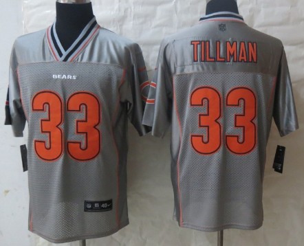 Nike Chicago Bears #33 Charles Tillman 2013 Gray Vapor Elite Jersey