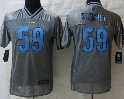 Nike Carolina Panthers #59 Luke Kuechly 2013 Gray Vapor Kids Jersey 