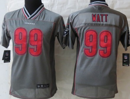 Nike Houston Texans #99 J.J. Watt 2013 Gray Vapor Kids Jersey