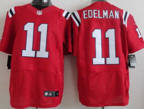 Nike New England Patriots #11 Julian Edelman Red Elite Jersey 