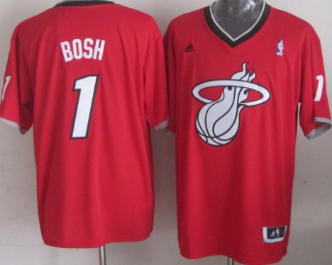 Miami Heat #1 Chris Bosh Revolution 30 Swingman 2013 Christmas Day Red Jersey 