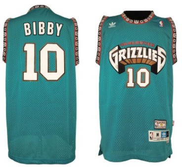 Memphis Grizzlies #10 Mike Bibby ABA Hardwood Classics Green Throwback Swingman Jersey 