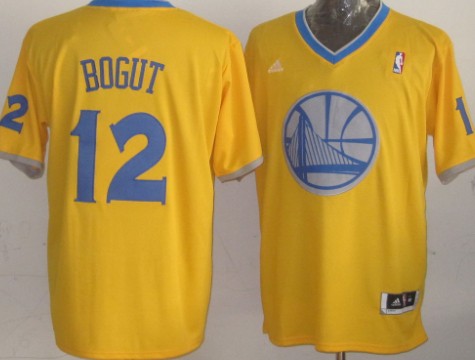 Golden State Warriors #12 Andrew Bogut Revolution 30 Swingman 2013 Christmas Day Yellow Jersey 