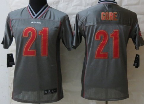 Nike San Francisco 49ers #21 Frank Gore 2013 Gray Vapor Kids Jersey 