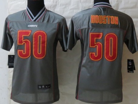 Nike Kansas City Chiefs #50 Justin Houston 2013 Gray Vapor Kids Jersey 