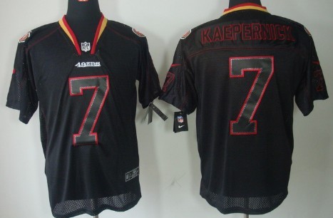 Nike San Francisco 49ers #7 Colin Kaepernick Lights Out Black Elite Jersey 