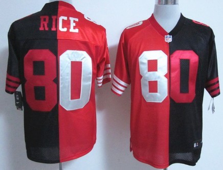 Nike San Francisco 49ers #80 Jerry Rice Red/Black Two Tone Elite Jersey 